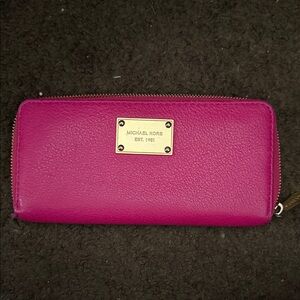 Michael Kors Fuchsia Zip-Around Wallet